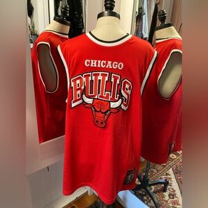 Chicago Bulls Men’s Red Sleeveless Basketball Jersey - Back Logo, Size Large